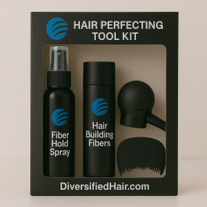 Diversified Hair Complete Kit – Hair Fibers + Spray Applicator + Fiber Hold Spray + Hairline Optimizer